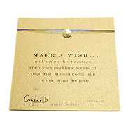 make a wish necklace with gold dipped sand dollar on ocean
