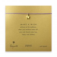 make a wish full star necklace on purple, gold dipped