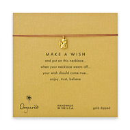 make a wish necklace with gold dipped fox on tobacco