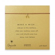 make a wish wishbone necklace on tobacco, gold dipped