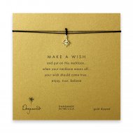 make a wish compass necklace on black, gold dipped