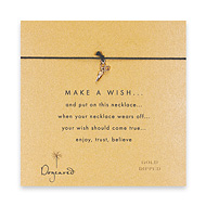 make a wish necklace with gold dipped scissors on black