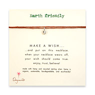 earth friendly make a wish necklace with recycled silver pure heart on tobacco hemp