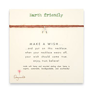 earth friendly make a wish necklace with recycled silver wishbone on tobacco hemp