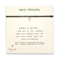 earth friendly make a wish necklace with recycled silver pure heart on black hemp