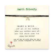 earth friendly make a wish necklace with recycled silver wishbone on black hemp