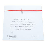 make a wish necklace with sterling silver petite heart on red