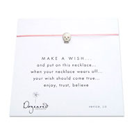 make a wish necklace with sterling silver skull on pink