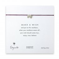 make a wish angel wings necklace on amethyst, sterling silver