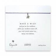 make a wish full star necklace on purple, sterling silver