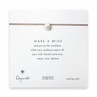 make a wish sand dollar necklace on tobacco, sterling silver