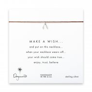 make a wish wishbone necklace on tobacco, sterling silver