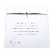 make a wish necklace with sterling silver key on black