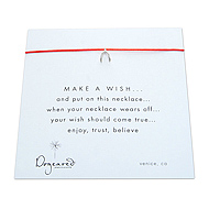 make a wish necklace with sterling silver wishbone on red... the original - 18 inch