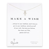 make a wish sterling silver modern cross reminder necklace