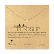 pearls of friendship white pearl necklace, gold dipped