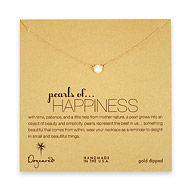pearls of happiness white pearl necklace, gold dipped