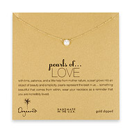 pearl of love white pearl necklace, gold dipped