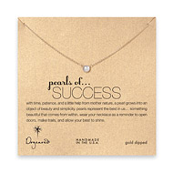 pearls of success white pearl necklace, gold dipped