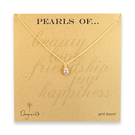wrapped pink pearl gold dipped reminder necklace