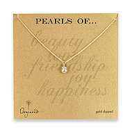 wrapped pink pearl gold dipped reminder necklace