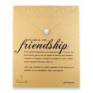 large pearls of friendship gold dipped necklace with white pearl - 18 inch