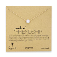 large pearls of friendship white pearl necklace, gold dipped - 18 inch