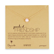 large pearls of friendship pink pearl necklace, gold dipped - 18 inch