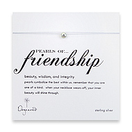 pearls of friendship with gray pearl on silver silk thread