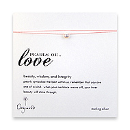 pearls of love on pink silk thread