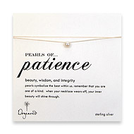 pearls of patience with white pearl on creme silk thread