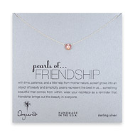 pearls of friendship sterling silver necklace with rose pearl