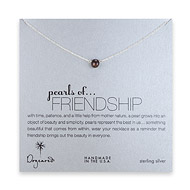 pearls of friendship sterling silver necklace with black pearl