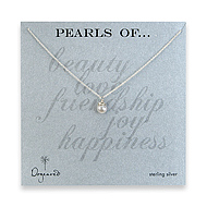 wrapped white pearl sterling silver reminder necklace