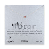pearls of friendship sterling silver necklace with rose pearl - 18 inch