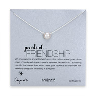 large pearls of friendship white pearl necklace, sterling silver - 18 inch