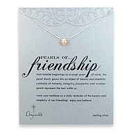 large pearls of friendship sterling silver necklace with pink pearl - 18 inch