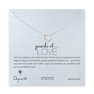large pearls of love sterling silver necklace with white pearl -18 inch