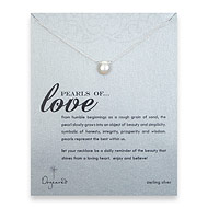 large pearls of love sterling silver necklace with white pearl -18 inch