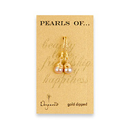 gold dipped pink pearl drop earrings