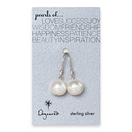 large white pearl earrings, sterling silver