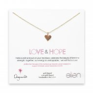 love & hope heart necklace, rose gold dipped