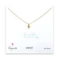 small cross pendant necklace, gold dipped