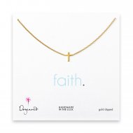 small cross necklace, gold dipped