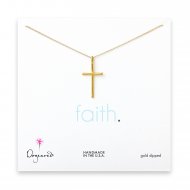 large cross pendant necklace, gold dipped