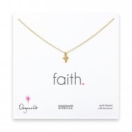 small diamond cross necklace, gold dipped