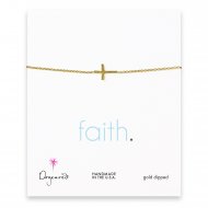 faith cross bracelet, gold dipped