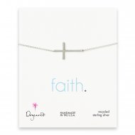 faith large cross bracelet, sterling silver