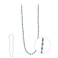 100 good wishes gold dipped mini turquoise bead necklace