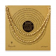 100 good wishes sparkle necklace, gold dipped
